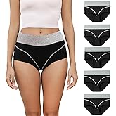 Forllori Women's Briefs Underwear Cotton High Waist Tummy Control Panties Ladies Panty