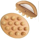 PYSEAN Wood Therapy Mushroom Head Massage Tool, Wooden Massage Scraping Body Brush, Lymphatic Drainage Legs Abdomen Use, Remove Cellulite, Relieve Itchy Skin, Multi-Functional Body Shaping Massager