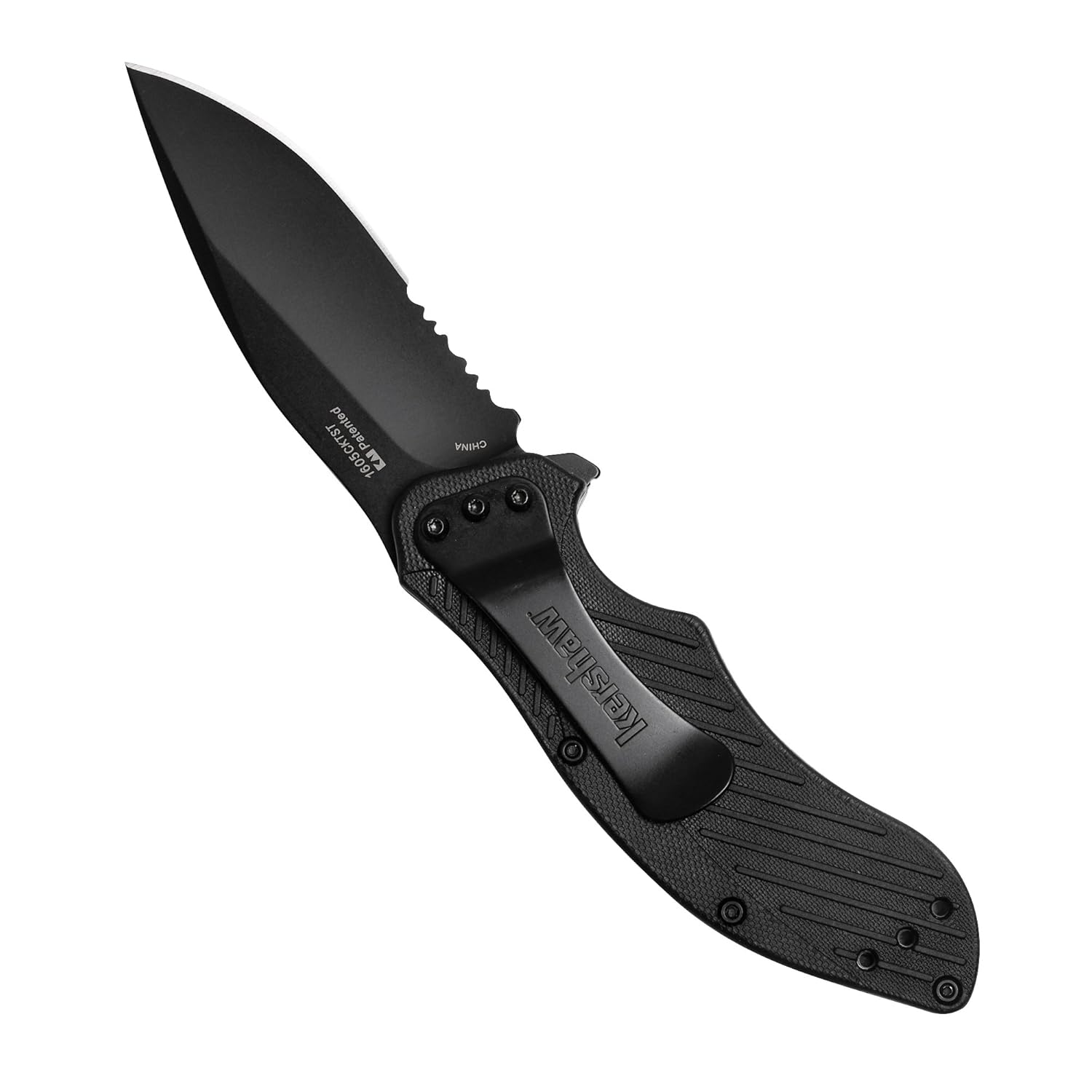 Kershaw Clash Black Serrated Pocket Knife (1605CKTST) 3.1” Stainless
