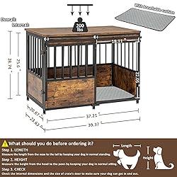 KOOPRO 40 Inch Dog Crate Furniture with Cushion for
