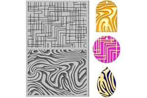 CHGCRAFT Line Polymer Clay Texture Sheets Rubber Clay Texture Mat Polymer Modeling Pattern Tool Used for DIY Jewelry Making Craftwork and Printing Patterns