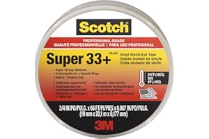 3M Scotch Super 33+ Vinyl Electrical Tape, .75-In x 66-Ft, Pack of 10