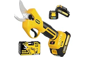 IMOUMLIVE Brushless Electric Pruning Shears, Cordless Pruning Shears with 2 Pack 21V 2.0Ah Battery,SK5 Blades,Cutting Diameter of 0.8-1.2 inch,Electric Pruner for Orchard,Garden Tree Branches Pruning