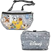 Disney Dogs Fanny Pack Set - Bundle of Pongo Reusable Bag Featuring Pluto, Lady and the Tramp, Plus Water Bottle | Compact Design Waist Belt Bag