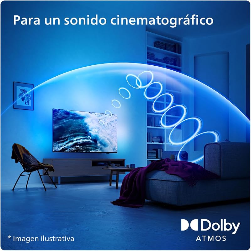 Ambilight 55PUS8109 Smart TV 4K LED - Pantalla de 55 Pulgadas con Plataforma Titan OS, Pixel Precise Ultra HD y Sonido Dolby Atmos, Funciona con Alexa y Asistente de Google - Cromo Satinado