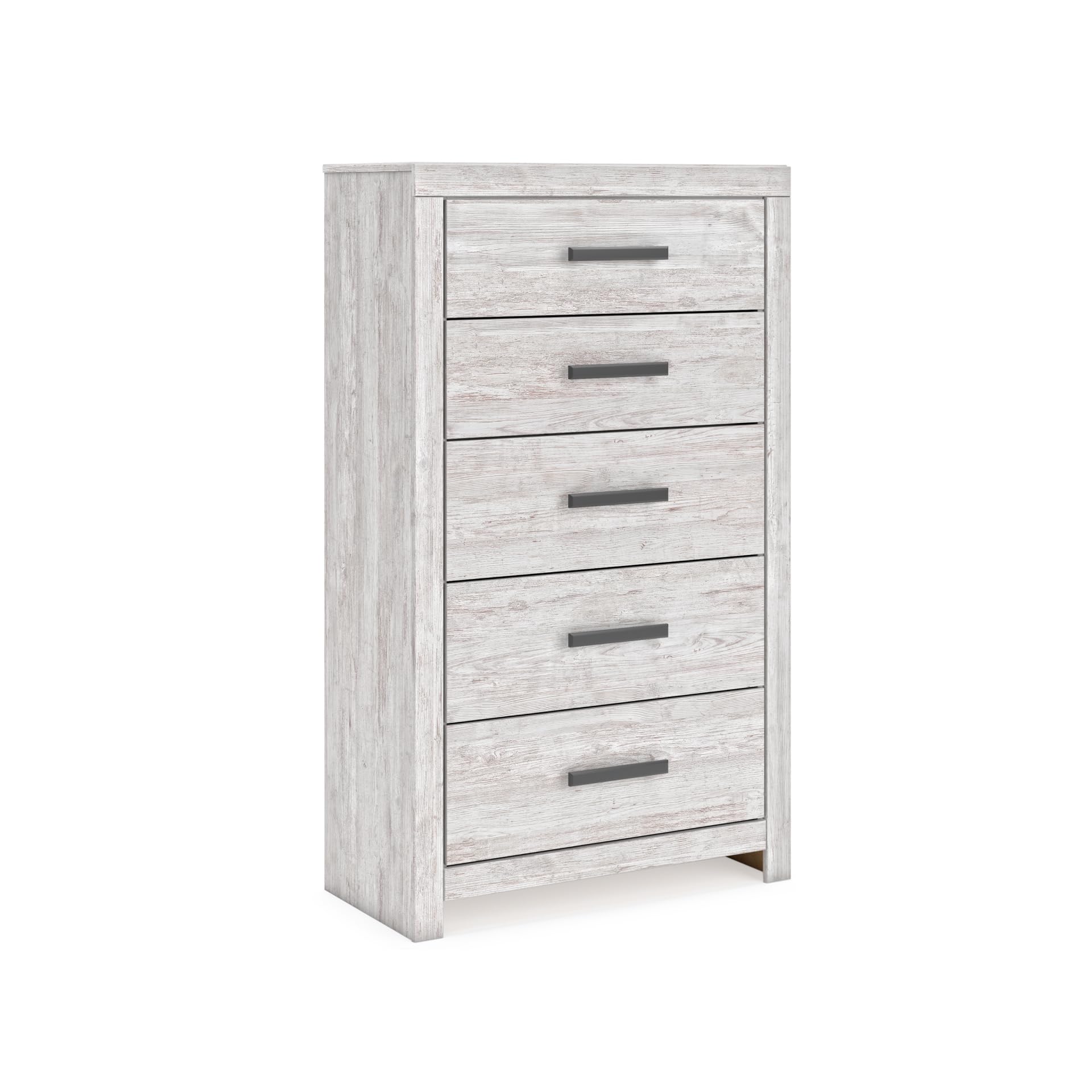 Photo 1 of ***FACTORY SEALED*** Signature Design by Ashley Cayboni Vintage 5 Drawer Wide Chest with Safety Stop for Bedroom, White