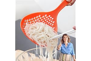 FFUWERG Large Scoop Colander Strainer, Skimmer Slotted Spoon Scoop Thermoplastic Colander Strainer Shovel, Cooking Utensils f