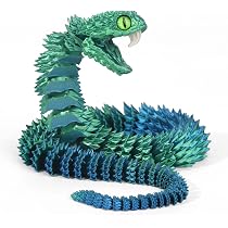 thumbnail image 2 of Rattlesnake Articulated Fidget Sensory Desk Art Mouth Opens And Closes... 2 of 14