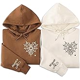 NAZENTI Custom Embroidered Matching Hoodie, Valentines Gifts For Couples, Personalized Couple Hoodie, Valentines Day Shirt