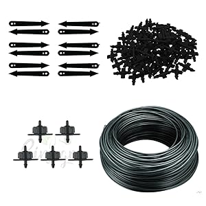 CINAGRO - Drip Irrigation Accessories - 4mm Feeder Line Pipe, Drip Emitters, Pin Connectors and Arrow Stakes
