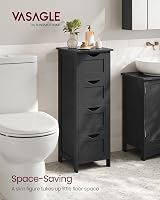 VASAGLE Bathroom Floor Storage Cabinet 4 Drawers 30x30x82 cm Ink Black LHC040B01 view 3
