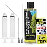 Pool Leak Detection Dye Kit for Inground Above Ground Pools Spa &amp; Hot Tub | 75+ Tests, 2 Metal Applicators &mdash; Long-Lasting Tracer Dye Easily Finds Leaks in Chlorine &amp; Saltwater Pools, 8 OZ Neon Yellow