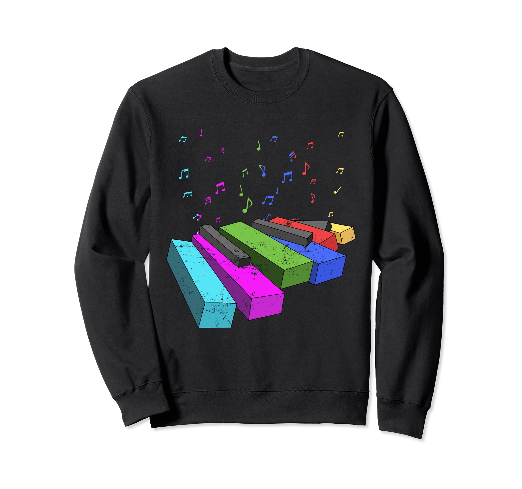 Piano Keyboard Pianist Musical Instrument Colorful Piano Sweatshirt