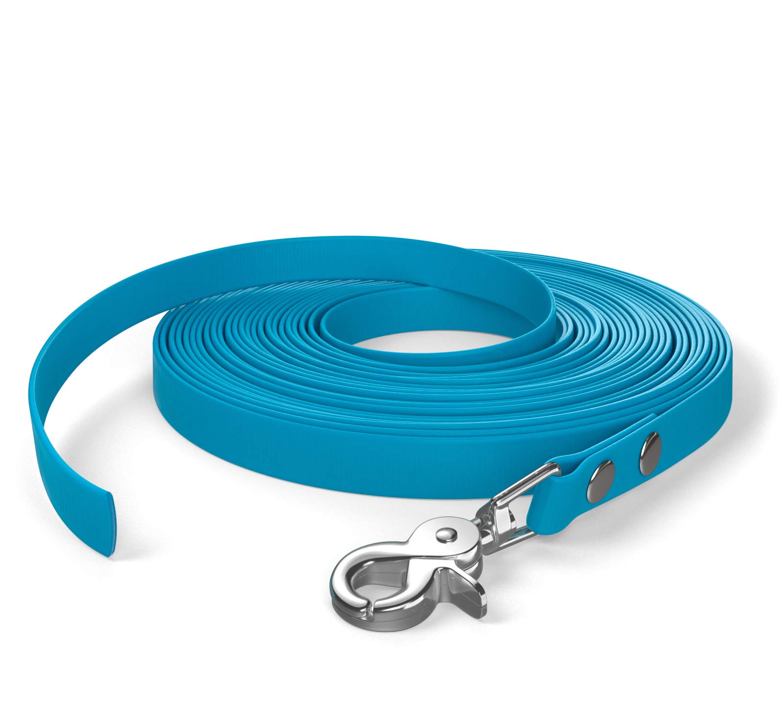 5m drag leash, dog leash, 1 carabiner, cyan-blue, very sturdy, dirt and water repellent