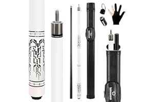 HomeSeason Glass Fiber Pool Cue 58" Professional Pool Stick 12.7mm 4-Layer Tip Low Deflection Cue Stick, 3 * 8/8Joint Pin, Ultra-Smooth, Billiard Cue Sticks