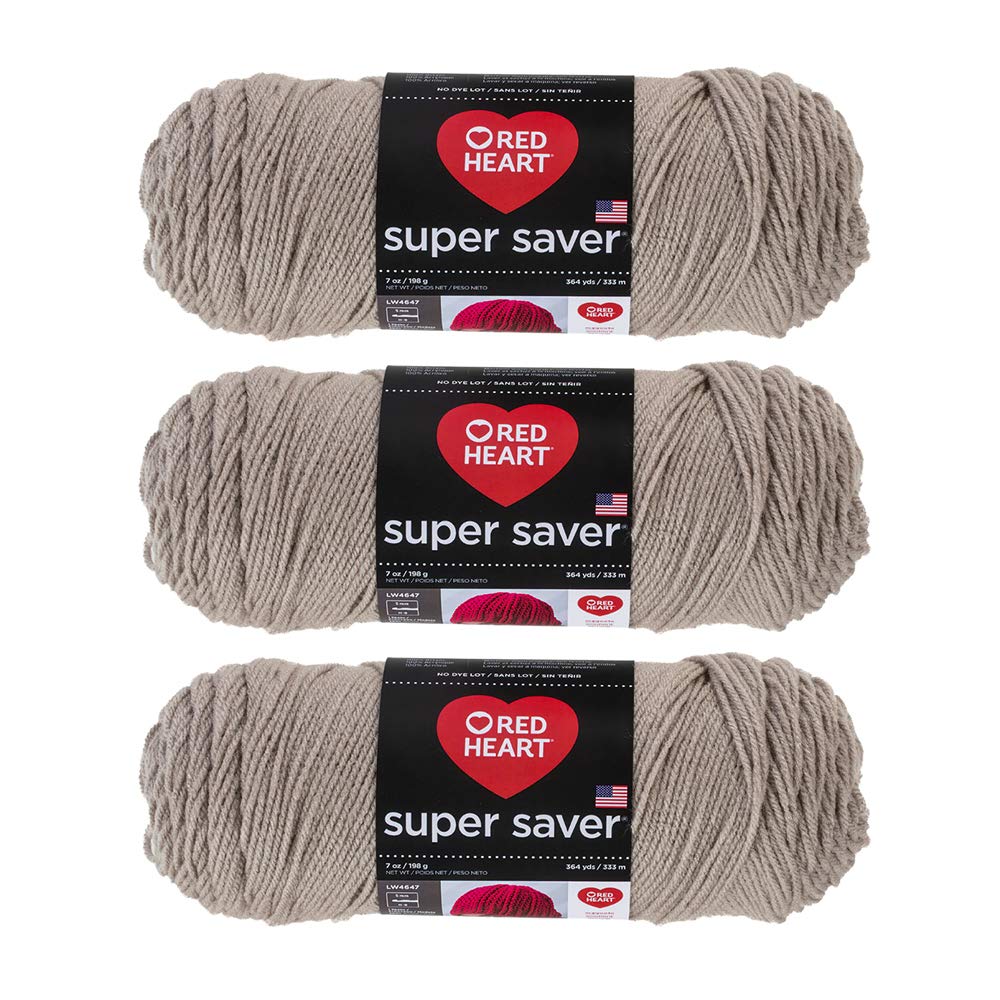 Red Heart Bulk Buy Super Saver Yarn (3-Pack) Oatmeal E300-326