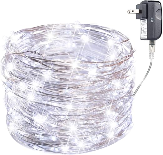 Download Amazon.com: 70Ft 200 LED Fairy Lights Waterproof Starry Firefly String Lights Plug in on Silver ...