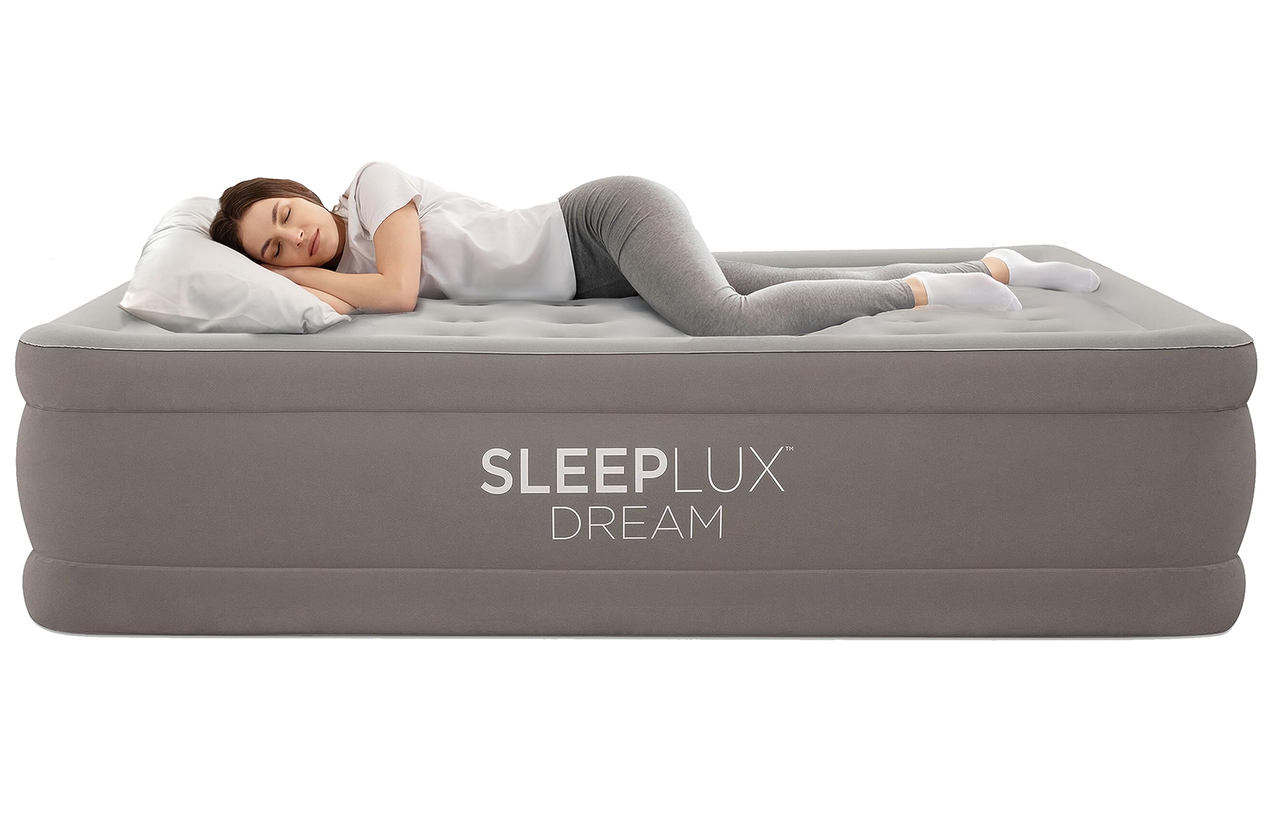 Photo 1 of *MISSING CORDS* SLEEPLUX Dream Luxury Queen Air Mattress, Built-in Dual Pump, Stays Inflated All Night, 20” Double-High Blow-Up Airbed with Coil Beams, for Guests, RV Camping & Home, 1-Year Warranty