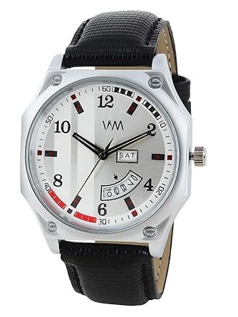 Analog White Leather Mens Watch-064