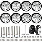 Universal Luggage Wheel Replacement Kit, 55mm TPU Rubber Spinner Wheels with Caps, 8 Pack, Dual Wheels for Suitcase