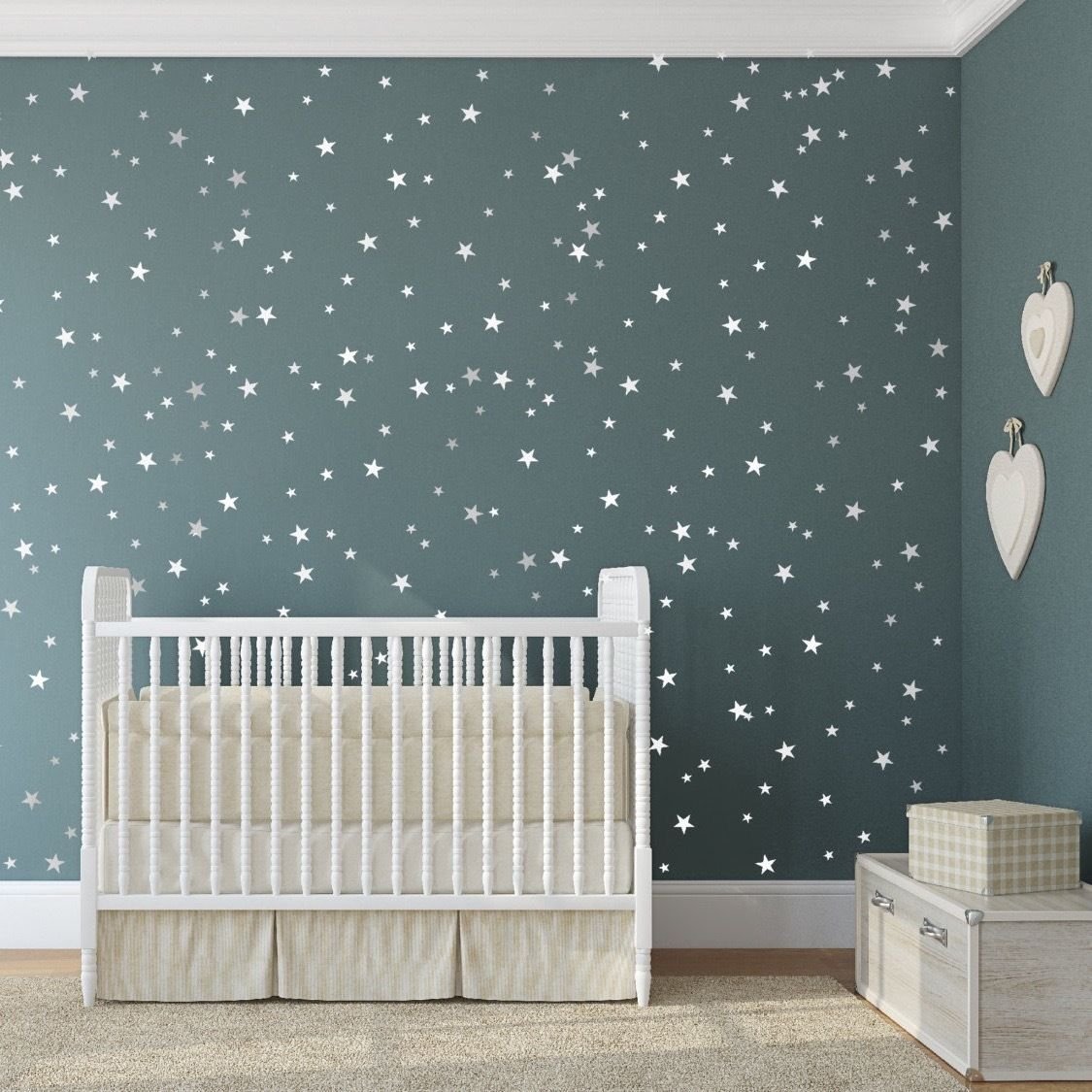 Up to 161 Mixed Size Canvas Wall Stickers Sticker Kid Art Children's Room Decoration Bedroom Sleeping Vinyl – 161 Mixed Size Star – White