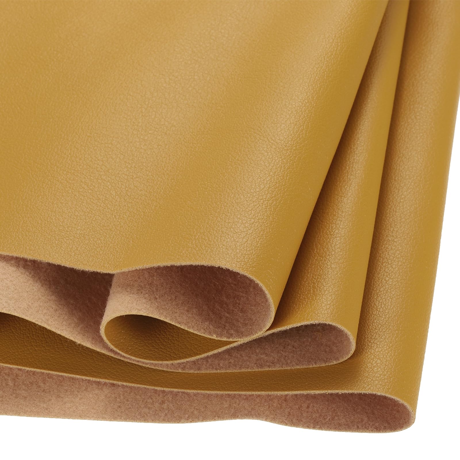 DMiotech 1 Pack 8 Inch x 53 Inch Faux Leather Strip Furniture Cover Fabric Skin Yellow PU Leather Roll for Handmade DIY Craft Projects