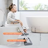 Glenmore Toddler Toilet Seat with Step Foldable Potty Training Grey White view 2
