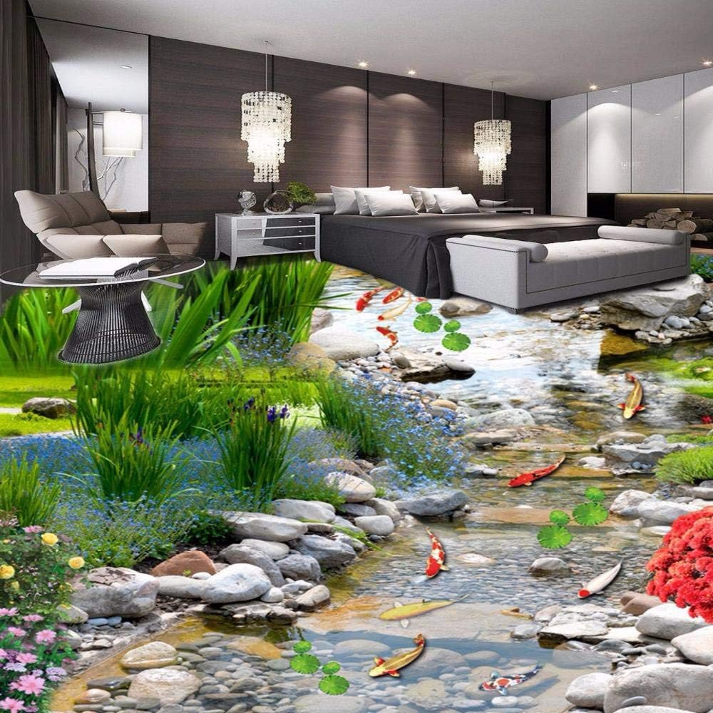 Xcmb 3D Wallpapers PVC Custom 3D Art Floor Sticker Living Room Lobby Hallway Decoration Waterproof Floor Wallpaper Mural-300Cmx210Cm