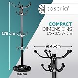 CASARIA Elegant Coat Rack with Marble Base 14 Rotatable Hangers 175cm Black view 7