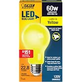 Feit Electric A19 LED Bug Light - 60W Equivalent, Non-Dimmable, E26 Base, Yellow - A19