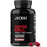 Jocko Fuel Super Krill Oil Omega 3 Supplement, 1000mg Softgel | 30 Serving | Antarctic Krill with DHA &amp; EPA | Fatty Acids &amp; Antioxidants Support Joint, Heart, Brain Health &amp; Inflammation | No Aftertaste