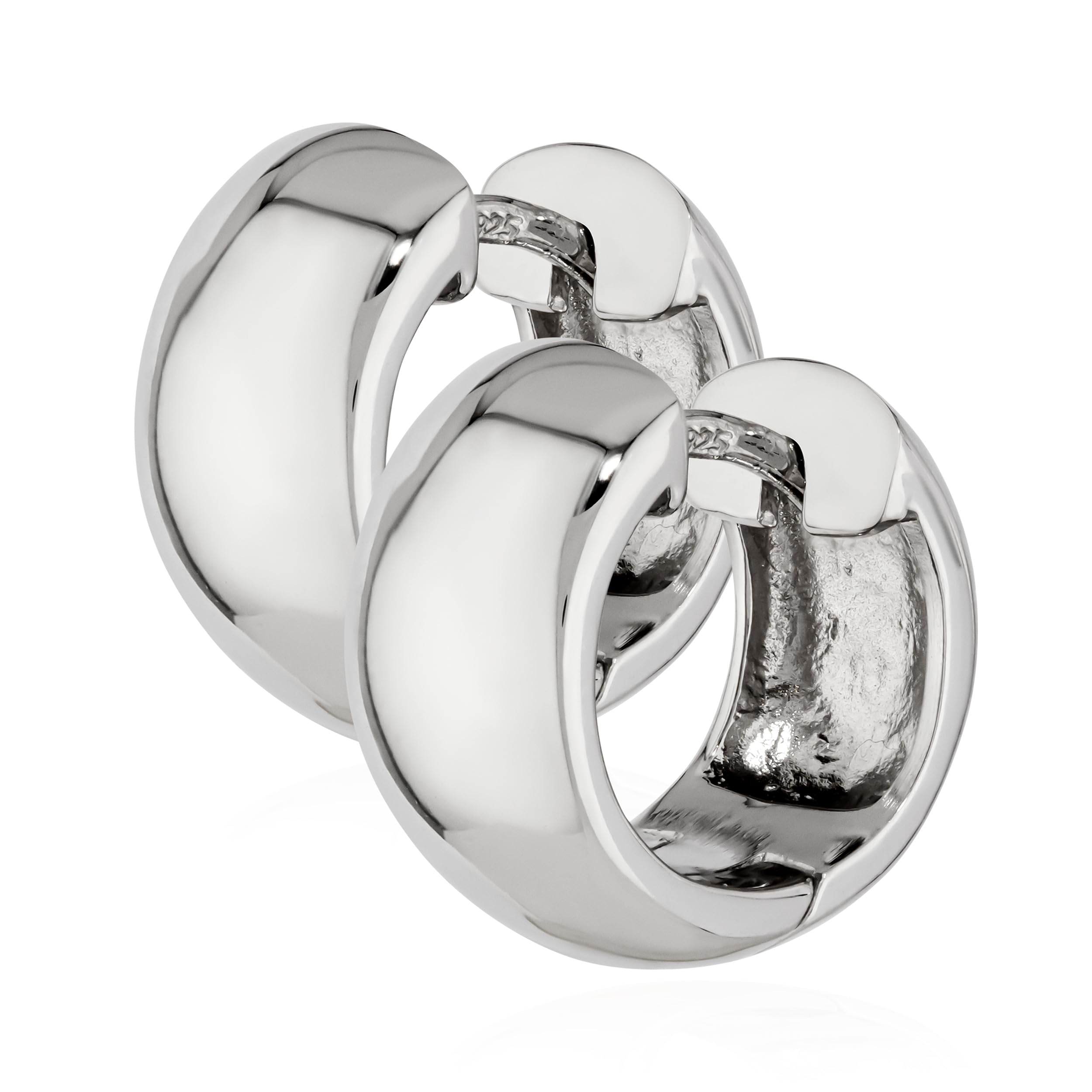 NKlaus silver pair 925 sterling silver hinged earrings 14 x 7,4mm tarnish proof 4811