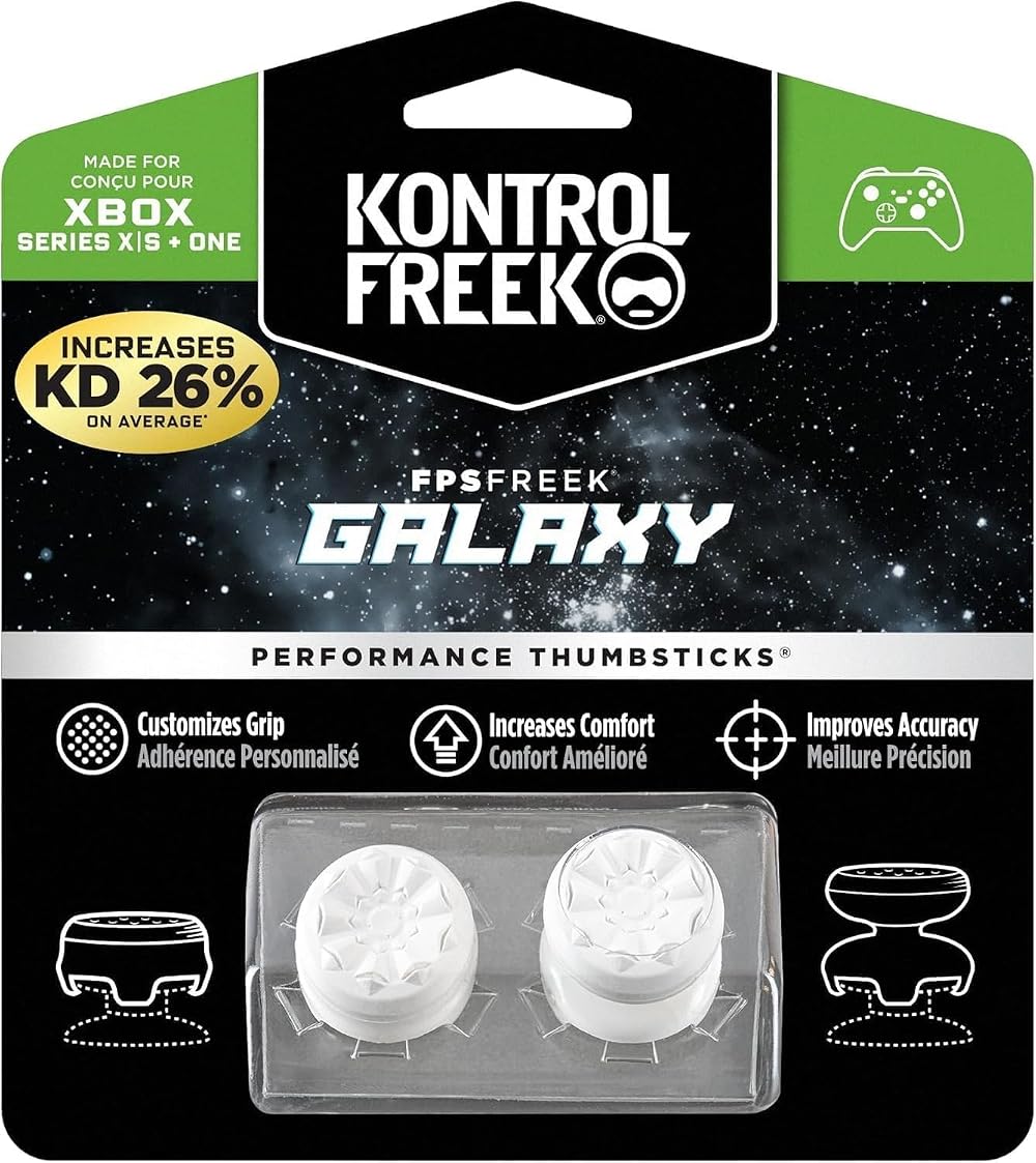 KontrolFreek Galaxy Black FPS Freek Xbox One Series X 2 Thumbsticks White