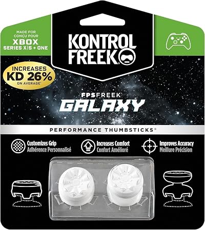 KontrolFreek Galaxy Black FPS Freek Xbox One Series X 2 Thumbsticks White