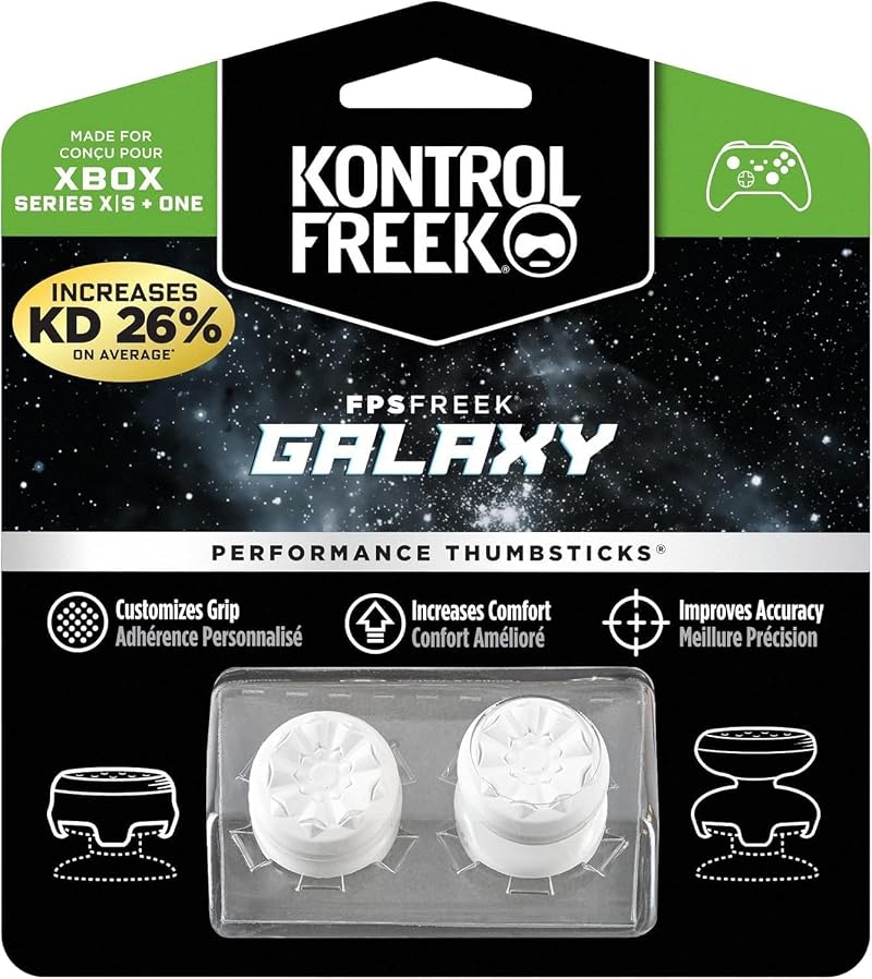 KontrolFreek Galaxy Black FPS Freek Xbox One Series X 2 Thumbsticks White