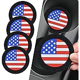 Alieemo 4PCS Car Cup Holder Coasters, 2.75 Inch American Flag Insert Car Cup Coaster,Anti Slip Shockproof Embedded Drink Mat,Car Coasters for Cup Holders,Universal Car Interior Accessories(Multicolor)