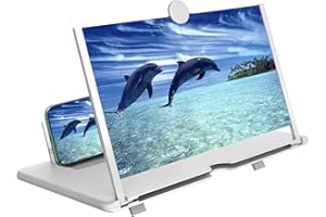 Mobile Phone Screen Magnifier, 3D HD Mobile Magnifier Projector Screen for Movies and Videos, Foldable Phone Stand with Scree