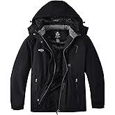 wantdo Women's Plus Size Waterproof Ski Jacket Winter Windproof Snow Mountain Warm Hooded Coat