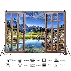 CSFOTO 7x5ft Window Landscape Backdrop Tropical
