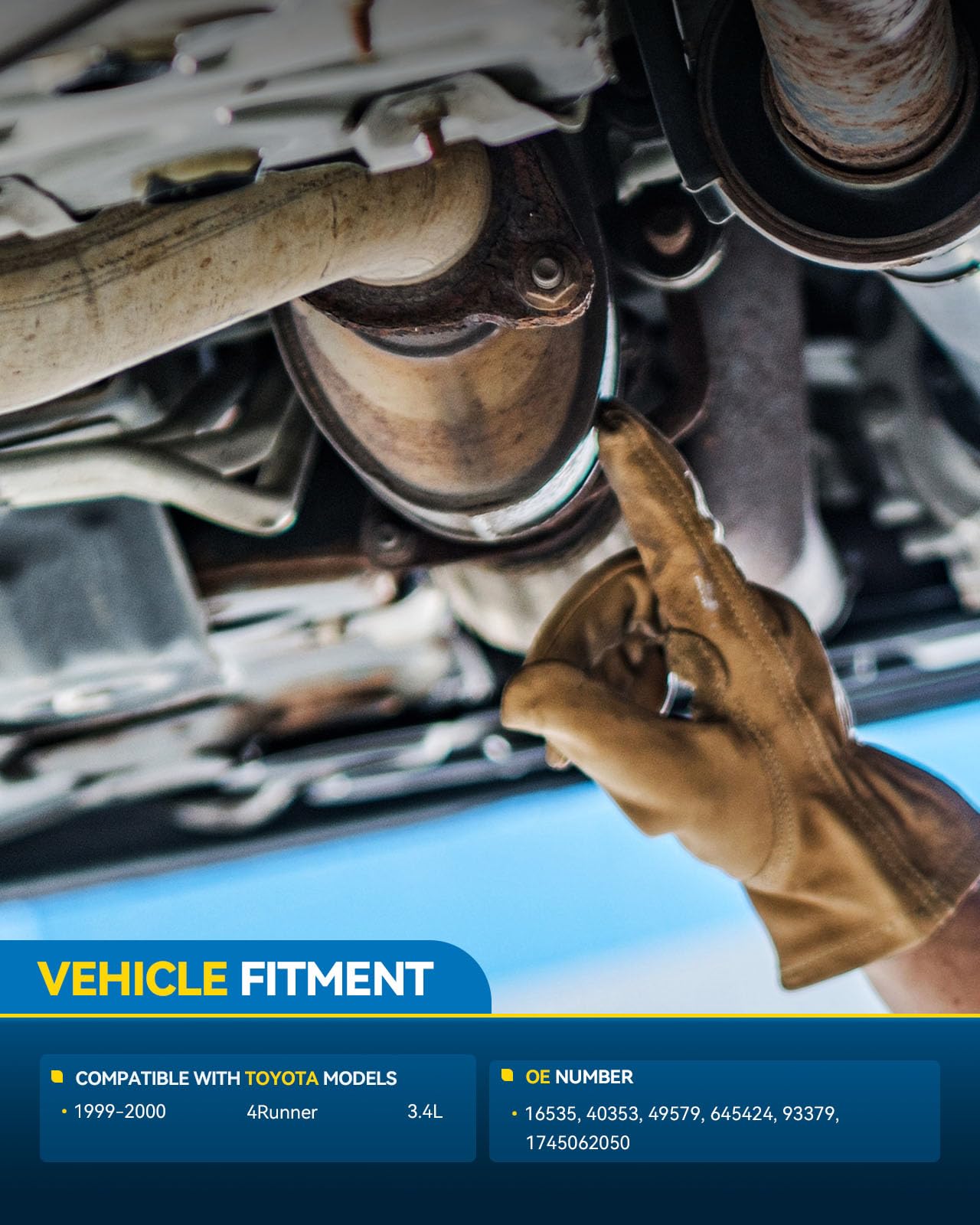 Condition photo showing New/Like New for philtop rear catalytic converter kit compatible with toyota 4runner 1999-2000 3.4l replace# 16535 di