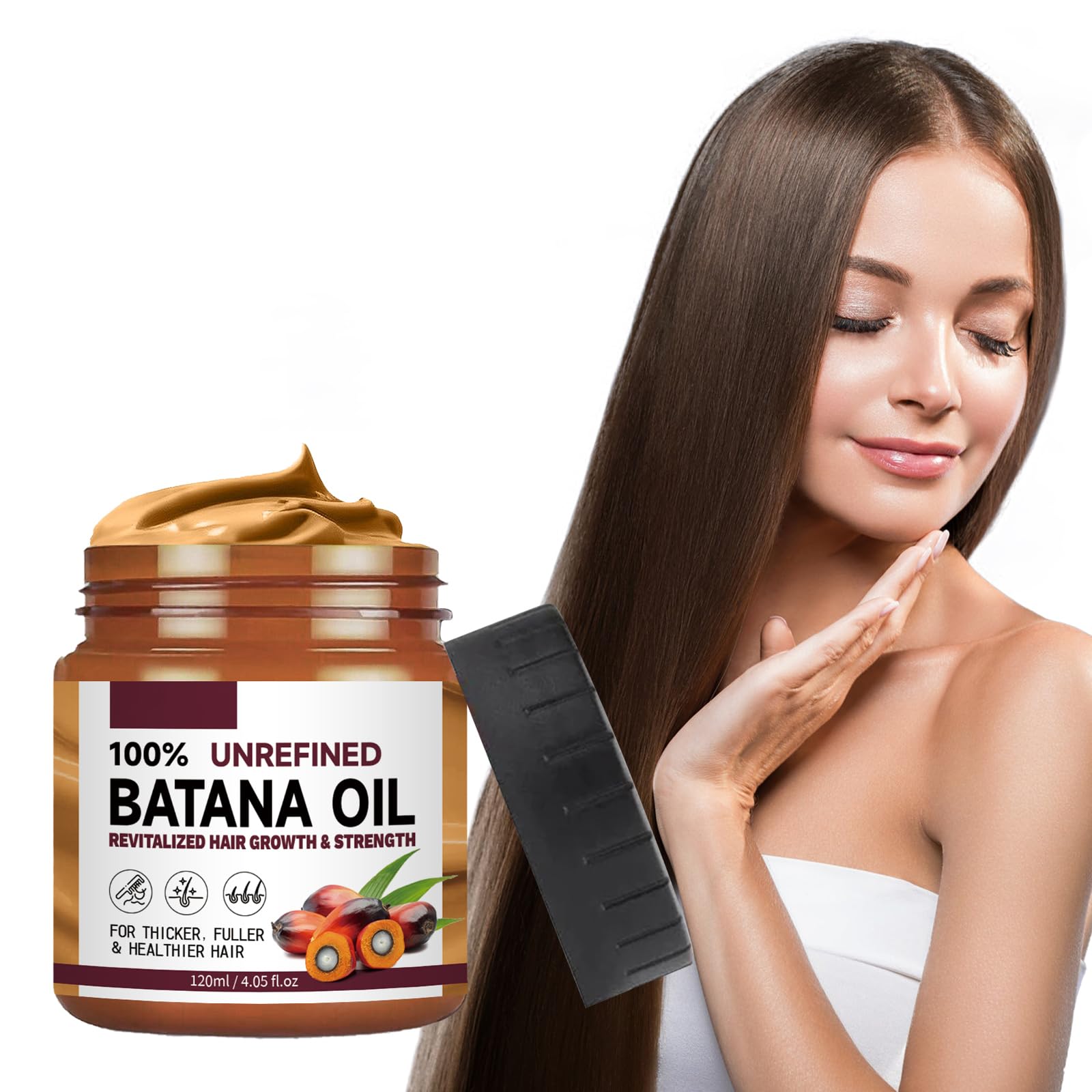 Batana Oil Conditioner, Repair Care Conditioner, Conditioner For Damaged Hair Moisturizing Conditioner Nourishing Conditioner With Batana Oil Repairs And Protects Hair Roots, Prevents Hair Loss, 120ml