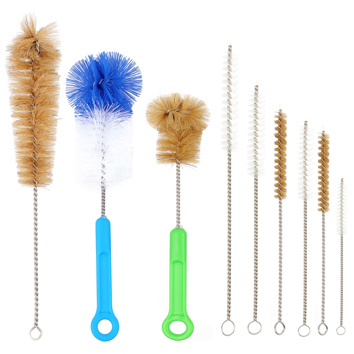 Houseables Bottle Brush Tube Brush Cleaning Set 9 Pieces Nylon
