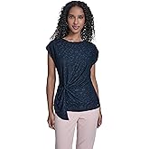 Tommy Hilfiger Womens Sleeveless Knit Asymmetrical Knit Front Blouse