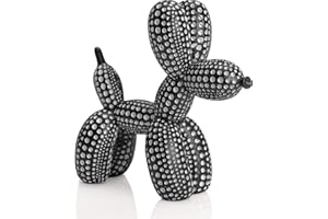 BOIHEGU Balloon Dog Statue Decor Polka Dot Dog Cool Stuff to Put on Shelves, Black Balloon Dog Statue Decoration Fun Paperweight, 5 inch Versatile Color Options