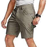 CQR Men's Stretch Utility Shorts, Lightweight Quick Dry Casual Shorts, Hiking Golf Cargo Shorts with Zipper Pockets