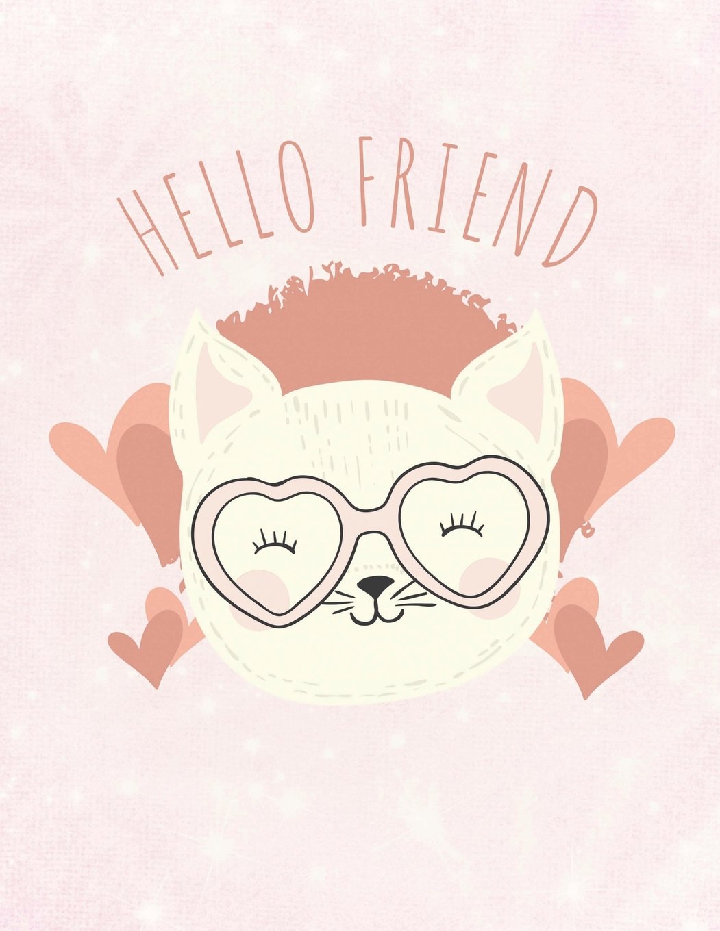 Buy Hello Friend Cat Notebook Writing Journal School Teachers Students Wide Ruled Lined Paper 200 Pages 8 5 X 11 Book Online At Low Prices In India Hello Friend Cat Notebook Writing