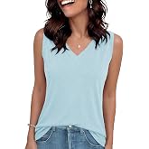 GAYHAY Tank Tops for Women V Neck Sleeveless Shirts Loose Fit Summer 2026 | Soft Stretchy Basic Flowy Blouses,Workout &amp; Vacation &amp; Resort Beach,Spring Casual Clothes,Daily Wear Plus Size Fashion Outfit