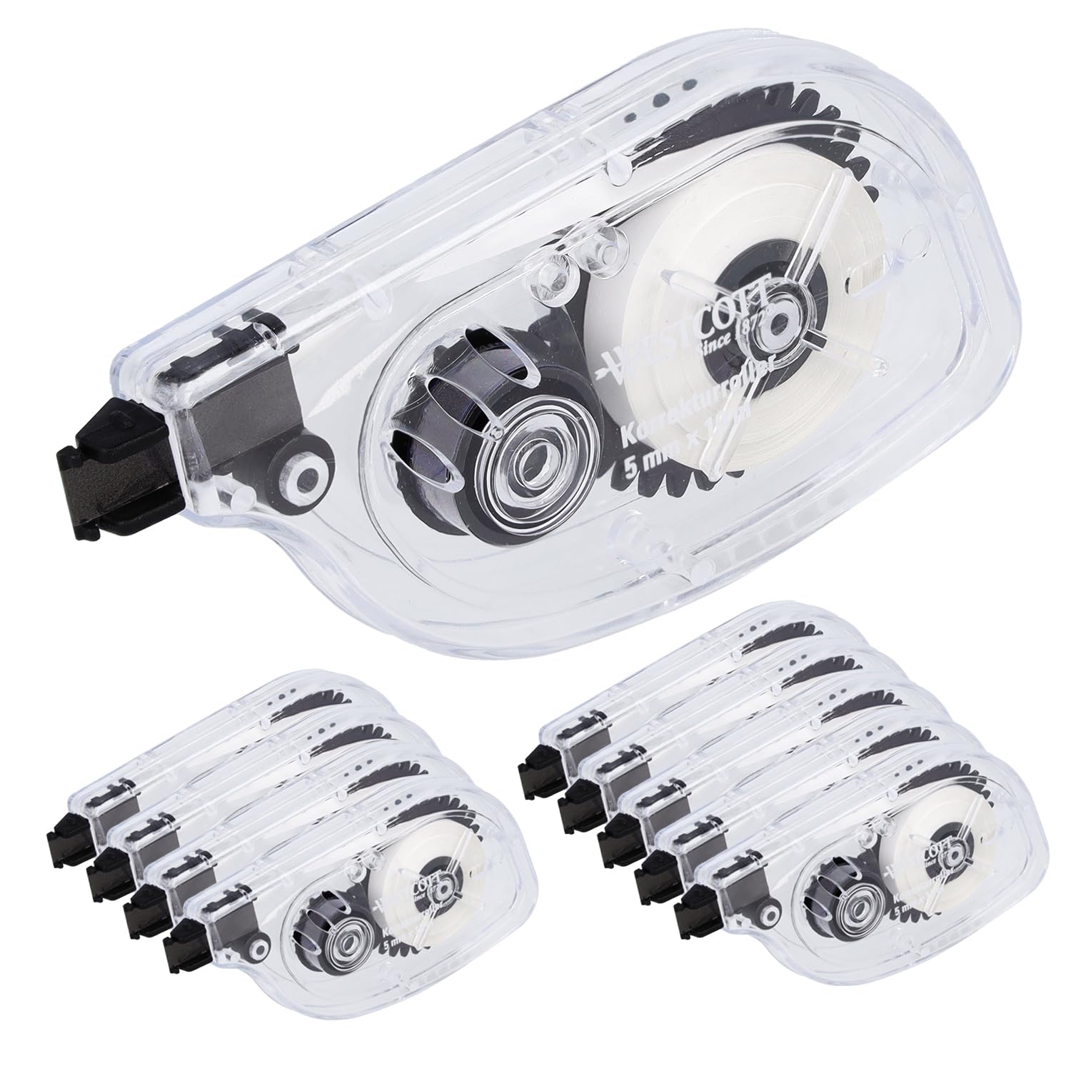 Westcott correction tape sideway 10 pcs | correction roller with white correction layer 10m x 5mm | precise, highly opaque and can be written on immediately | E-743917 00