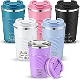 Skylety 6 Pcs Valentine Employee Appreciation Tumbler Bulk 12oz Thank You Tumbler with Leak Proof Lids Teacher Mug Gifts Stainless Steel Insulated Inspirational Cups for Coworker Team(Motivation)