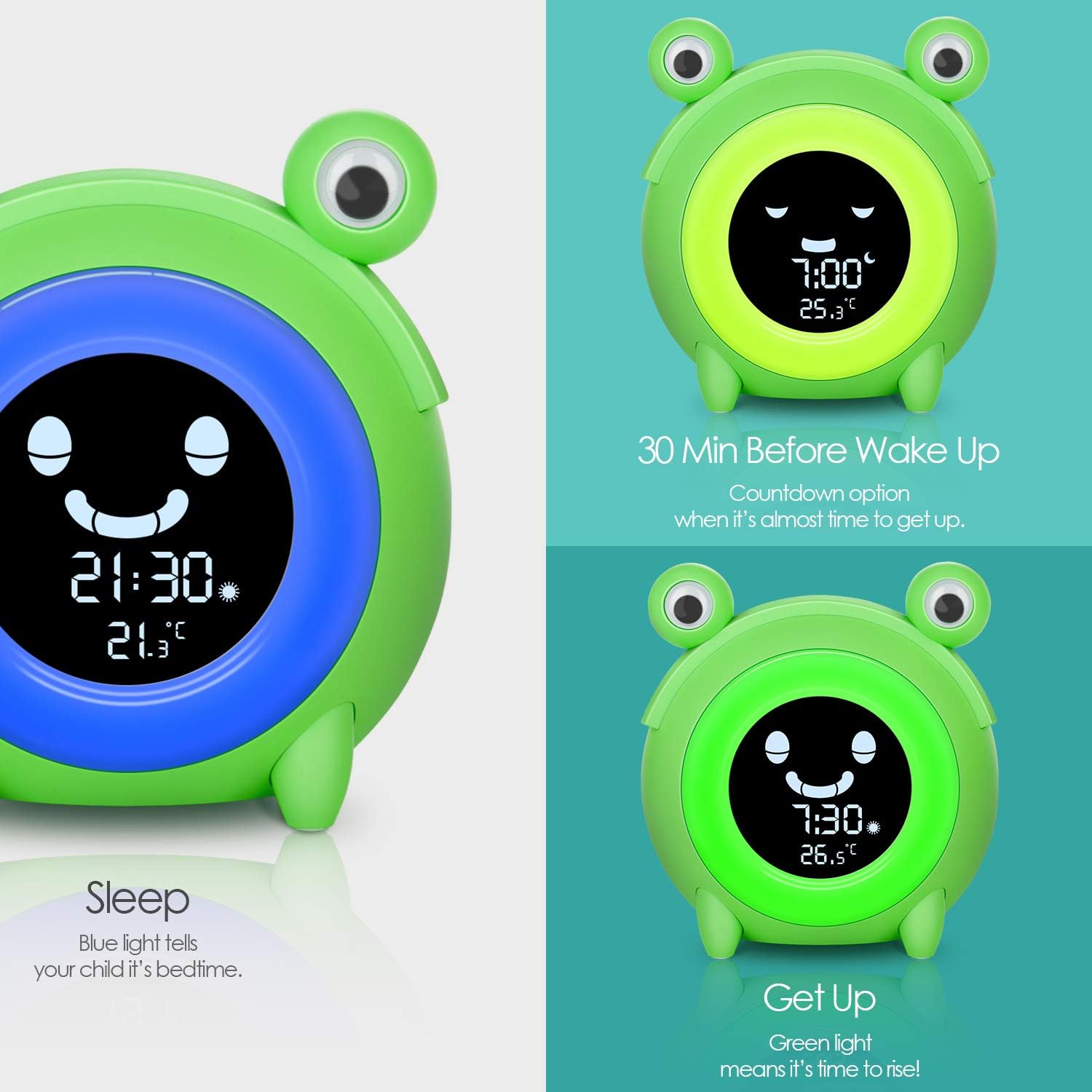 Reloj Despertador Para Ninos Dormir Y Levantarse Para Ninos Reloj Para Entrenador Sueno Y Sonidos Maquina Luz De Noche Junto A La Cama Amazon Es Iluminacion